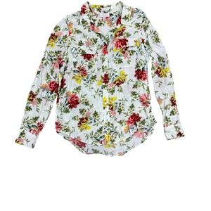 Lucky Brand Women's Floral Print Long Sleeve Button Down Shirt Size S/P